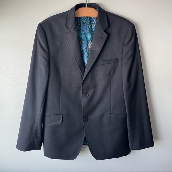 Ted Baker London Endurance 100% Wool Men’s Sports Coat Blazer Jacket Black 40S - Picture 1 of 10